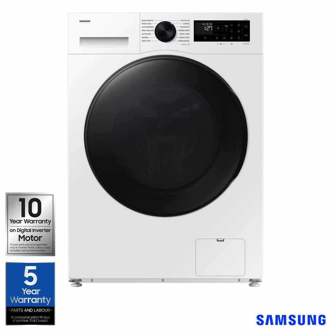 Samsung Series 5 WD90DG5B15BEEU 9/6kg Washer Dryer, D Rated in White