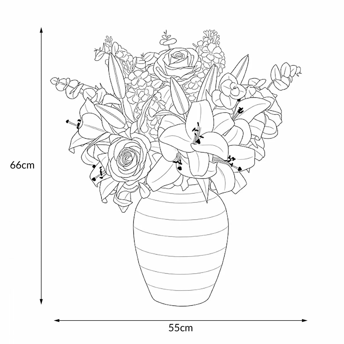 Artificial Lily & Rose Bouquet in Vase