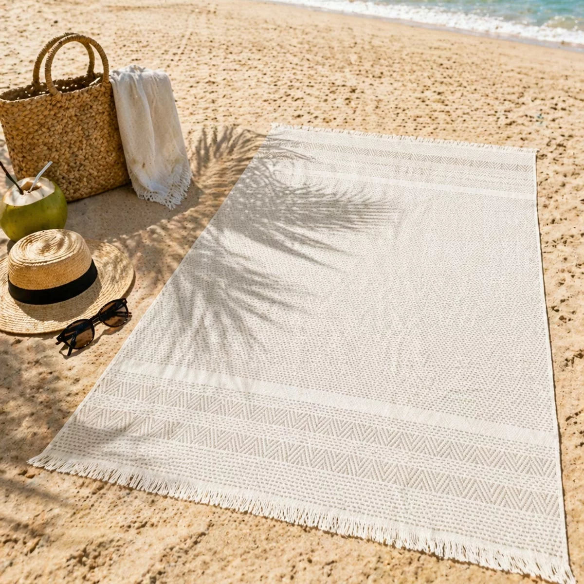 Made in Portugal 100% Cotton Taupe Beach Towel