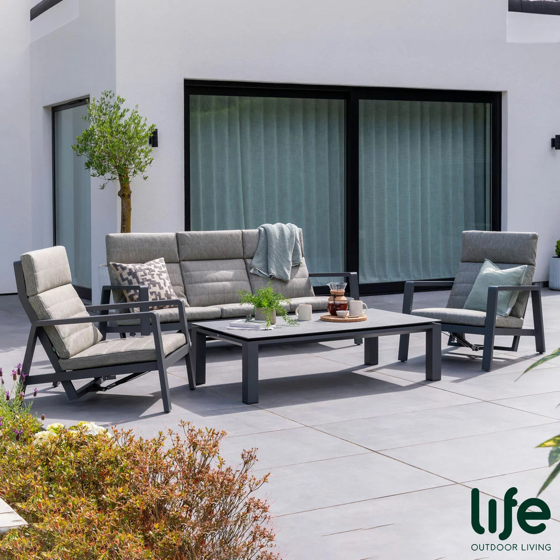 LIFE Outdoor Living Laguna 4 Piece Recliner Set