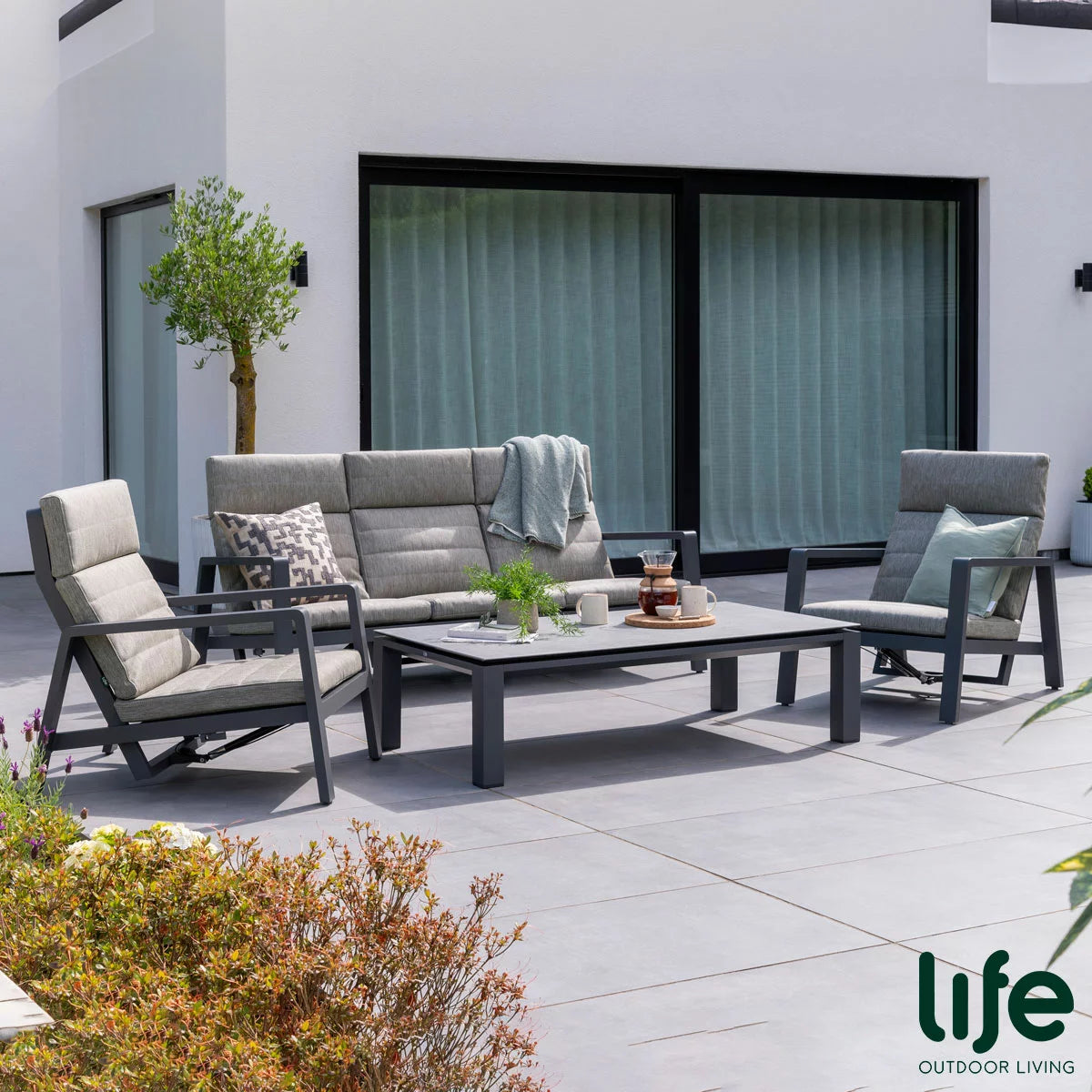 LIFE Outdoor Living Laguna 4 Piece Recliner Set