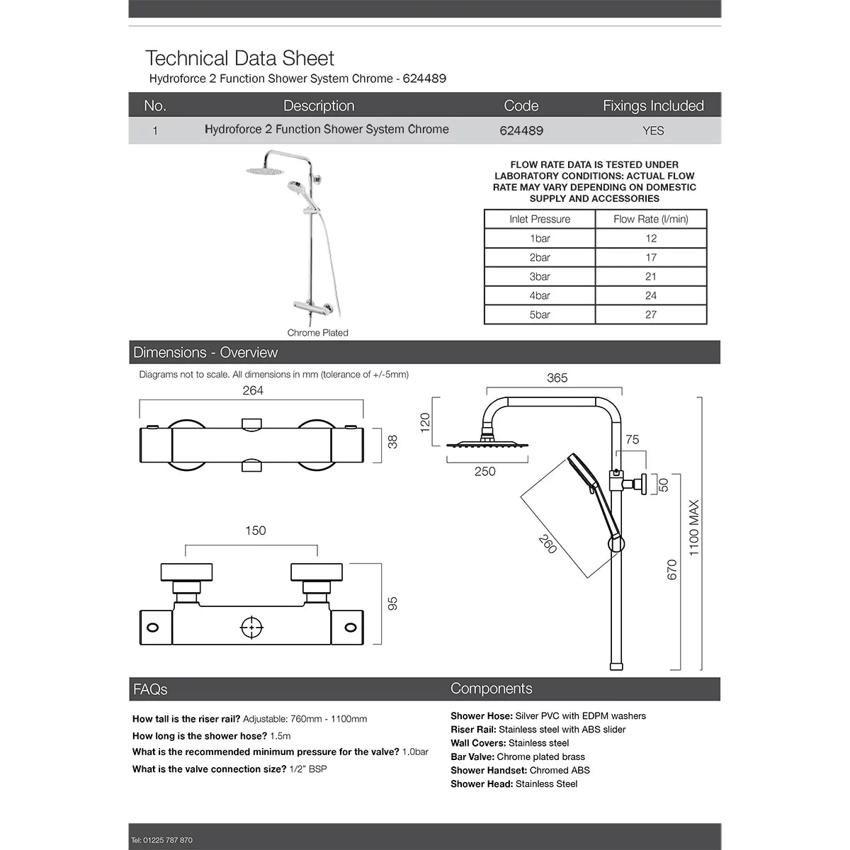Roper Rhodes Hydroforce Shower System, view 6