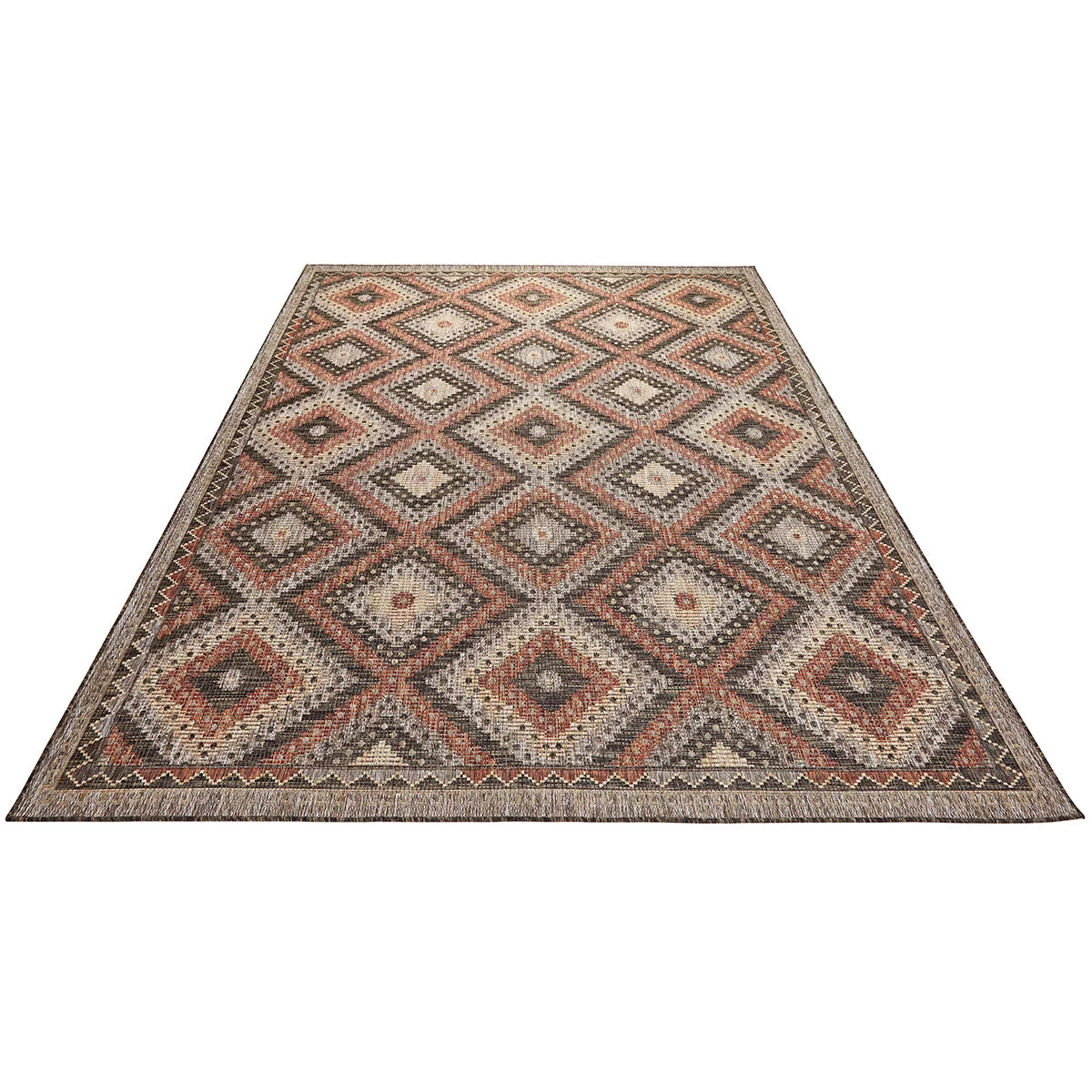 Concept Looms Sumac Brown Rust Indoor Outdoor Rug, in 3 Sizes