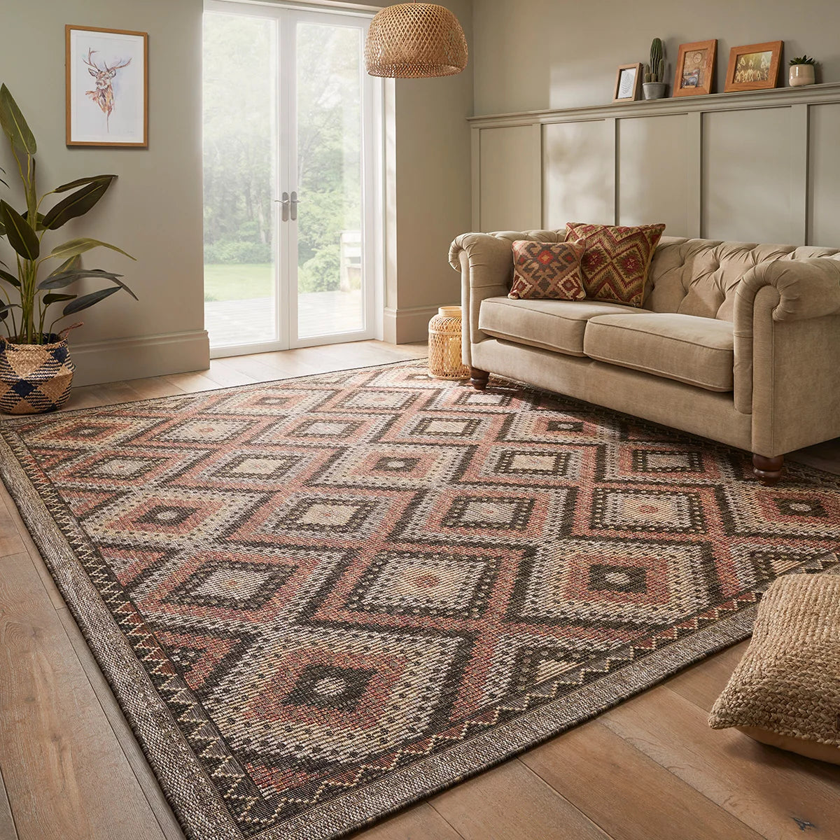 Concept Looms Sumac Brown Rust Indoor Outdoor Rug, in 3 Sizes