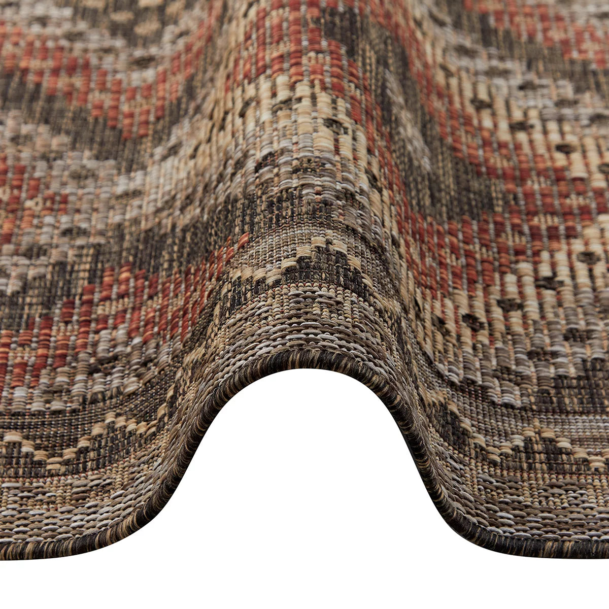 Concept Looms Sumac Brown Rust Indoor Outdoor Rug, in 3 Sizes