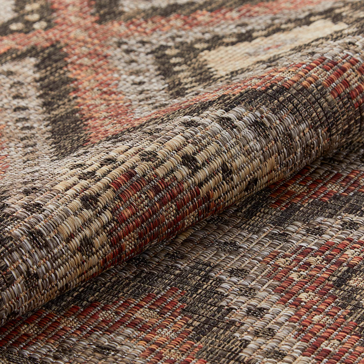 Concept Looms Sumac Brown Rust Indoor Outdoor Rug, in 3 Sizes