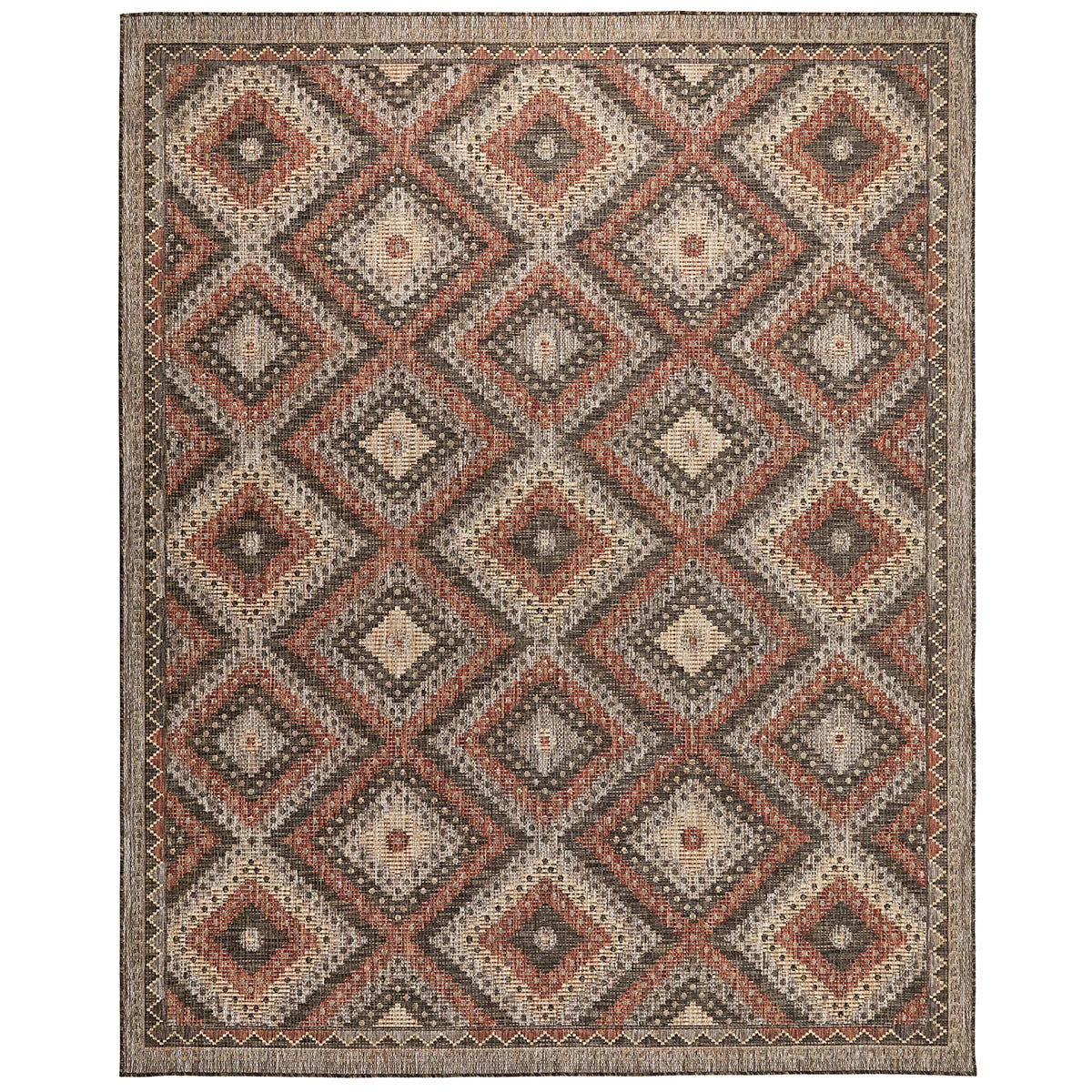 Concept Looms Sumac Brown Rust Indoor Outdoor Rug, in 3 Sizes