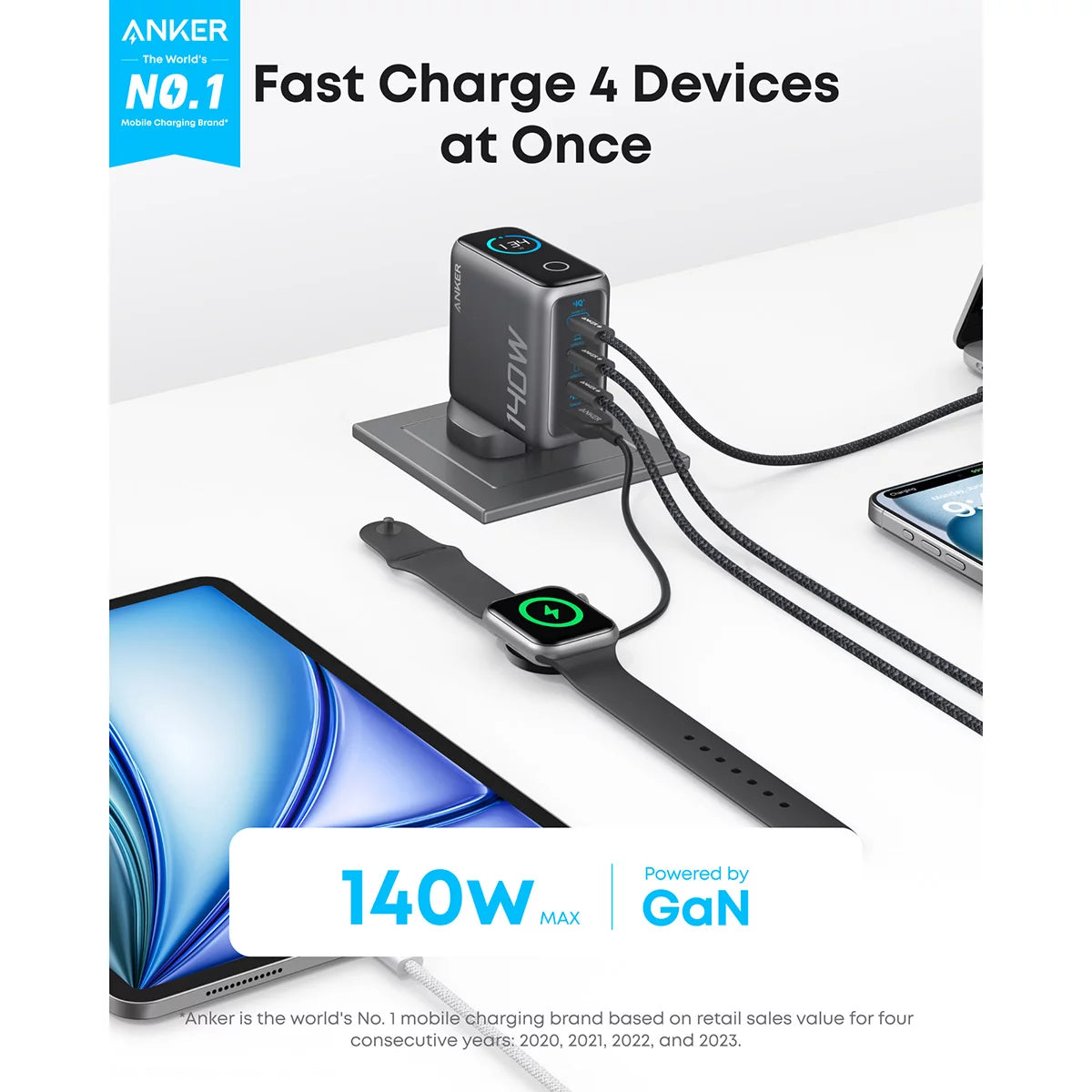 Anker Nano 45W Foldable USB-C Charger and Anker Prime 140W USB-C 4-Port GaN, view 3