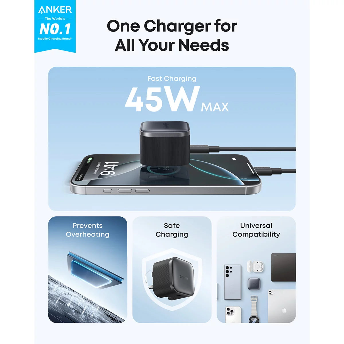 Anker Nano 45W Foldable USB-C Charger and Anker Prime 140W USB-C 4-Port GaN, view 6