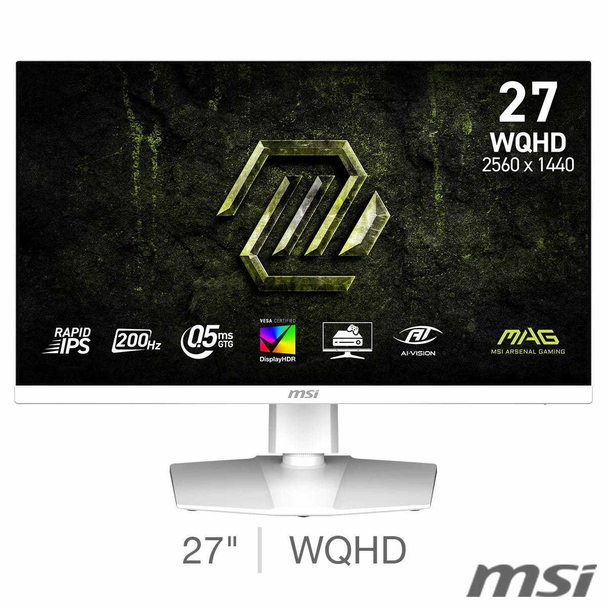 MSI MAG 274QRFW E20 WQHD IPS 200Hz Gaming Monitor, 9S6-3CF99T-003