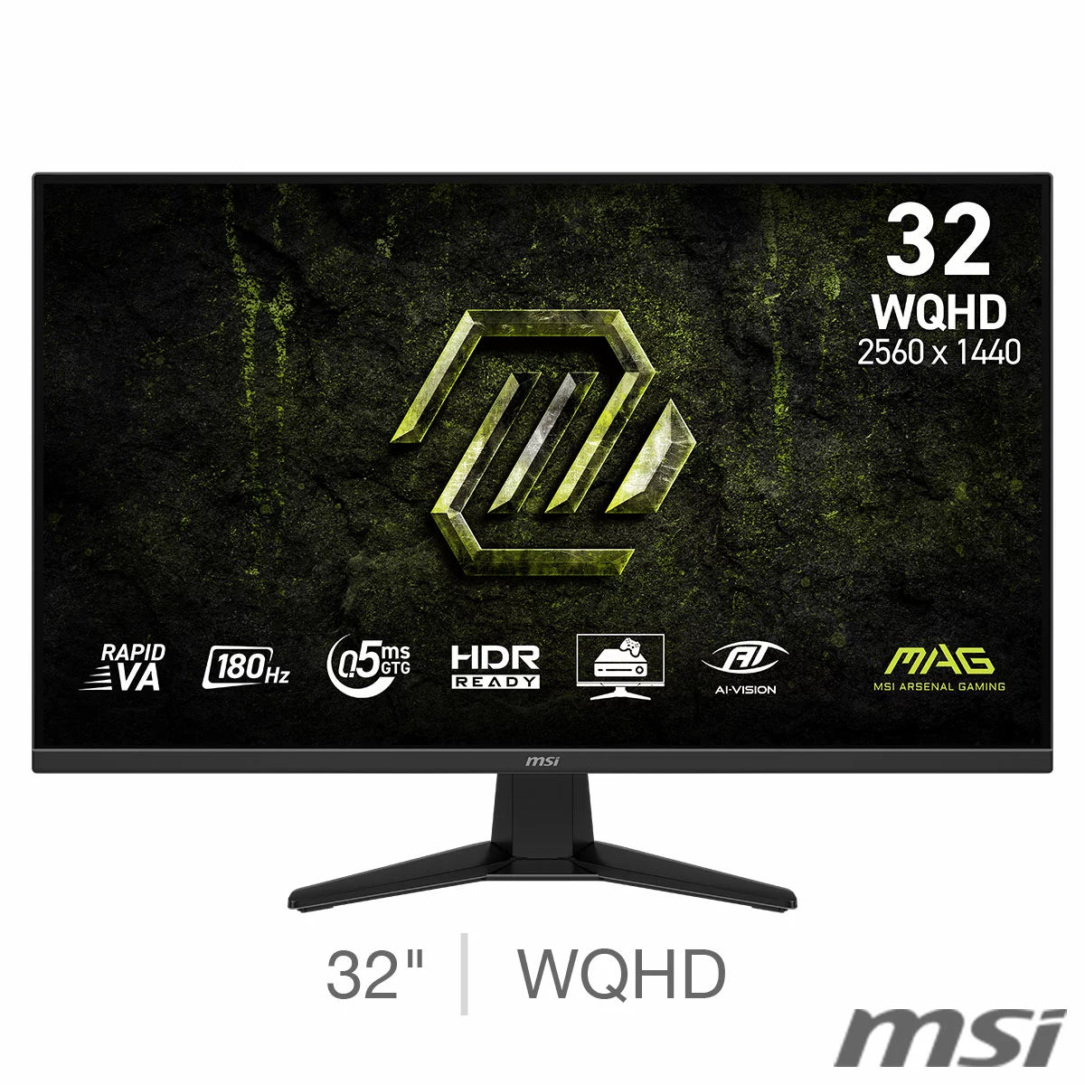 MSI 325QF MAG E1BV 32 inch WQHD 180Hz VA Gaming Monitor, 9S6-3DE11M-003