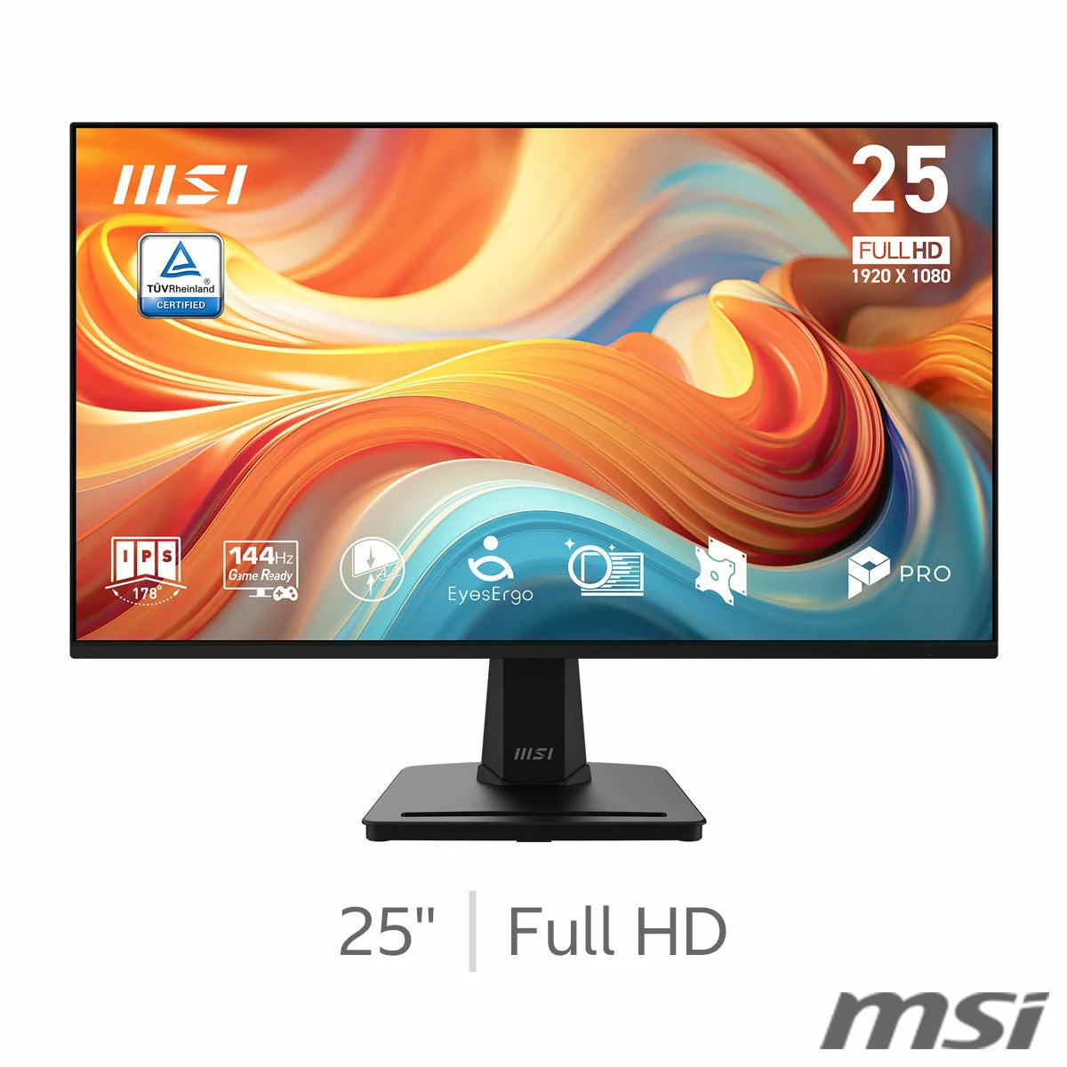 MSI PRO MP251 E14L 25 inch 144Hz Full HD IPS Monitor, 9S6-3PD2CM-051