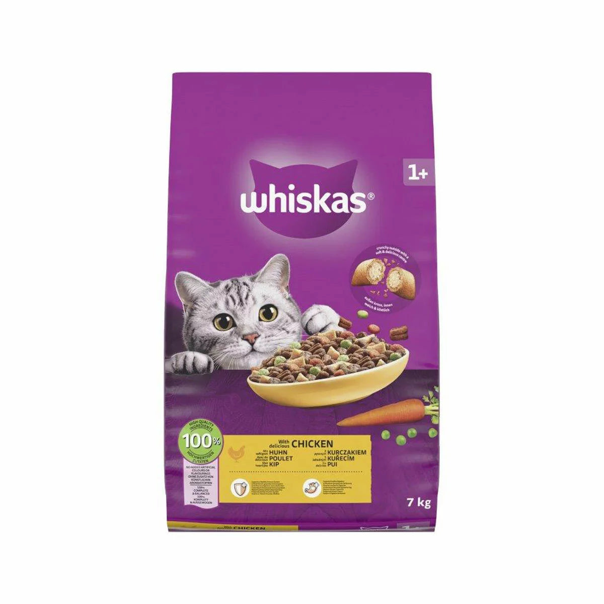 Whiskas 1+ Cat Complete Dry Chicken, 7kg