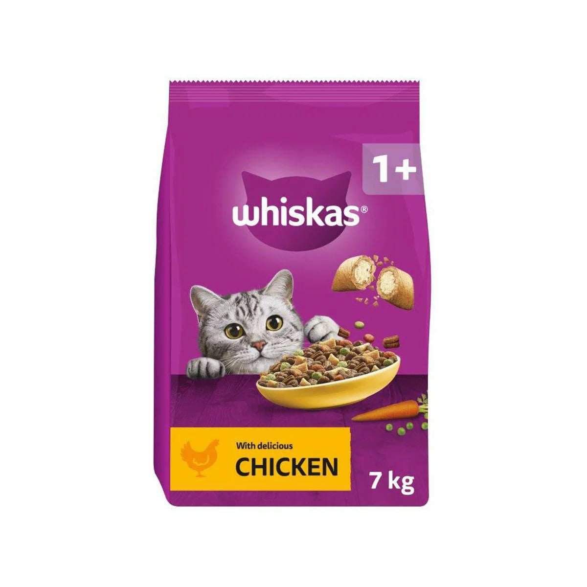 Whiskas 1+ Cat Complete Dry Chicken, 7kg