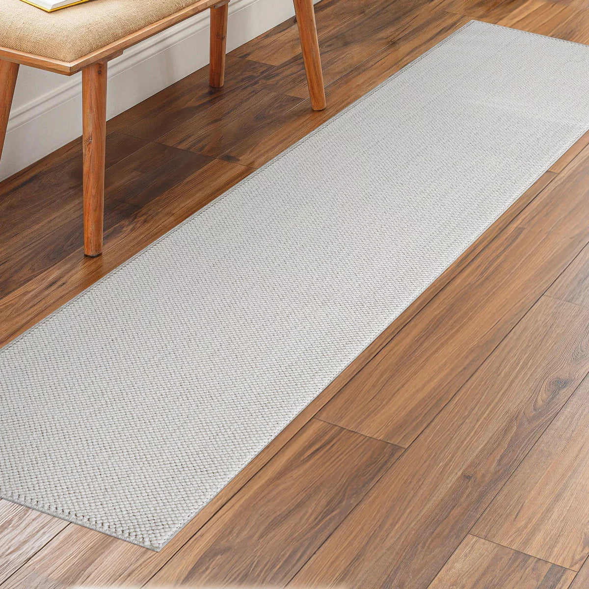 Off The Loom Runner in Cream, 60 x 213 cm
