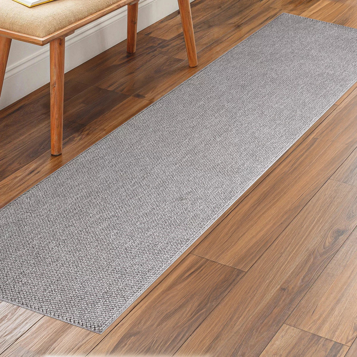 Off The Loom Runner in Grey, 60 x 213 cm