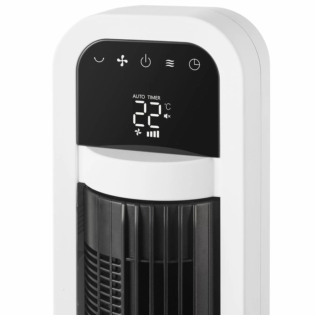 OmniBreeze Tower Fan with Internal Oscillation in White