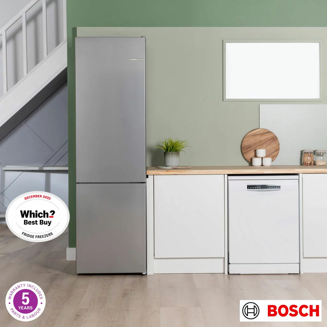 Bosch Series 4 KGN392LAGG Fridge Freezer, A Rated in Silver