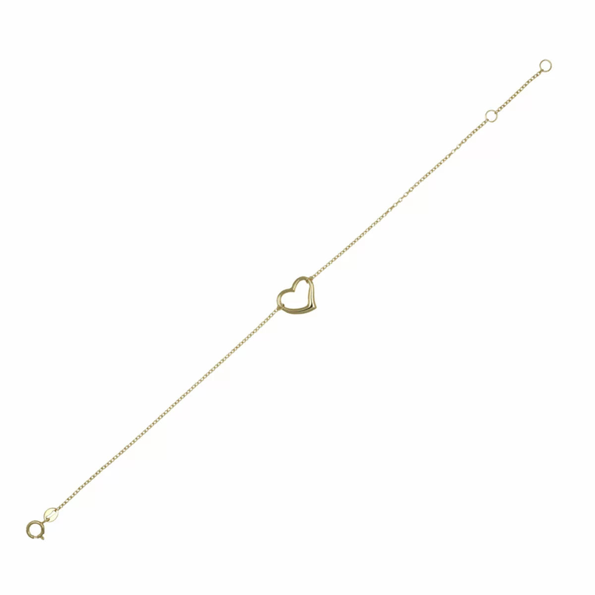 14ct Yellow Gold Heart Shaped Bracelet