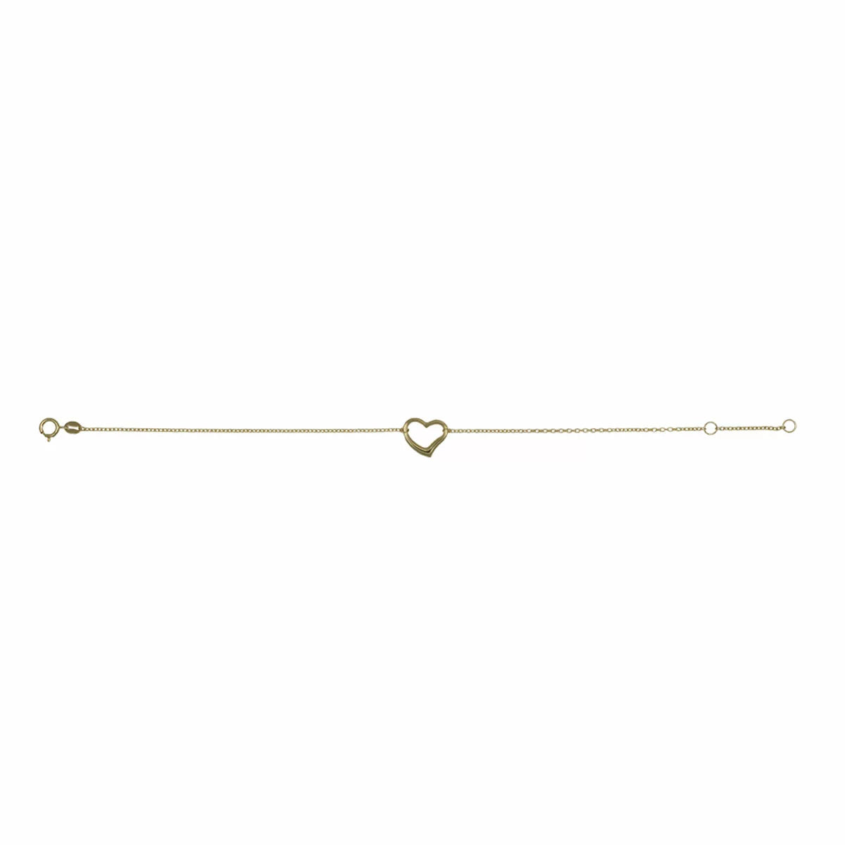 14ct Yellow Gold Heart Shaped Bracelet