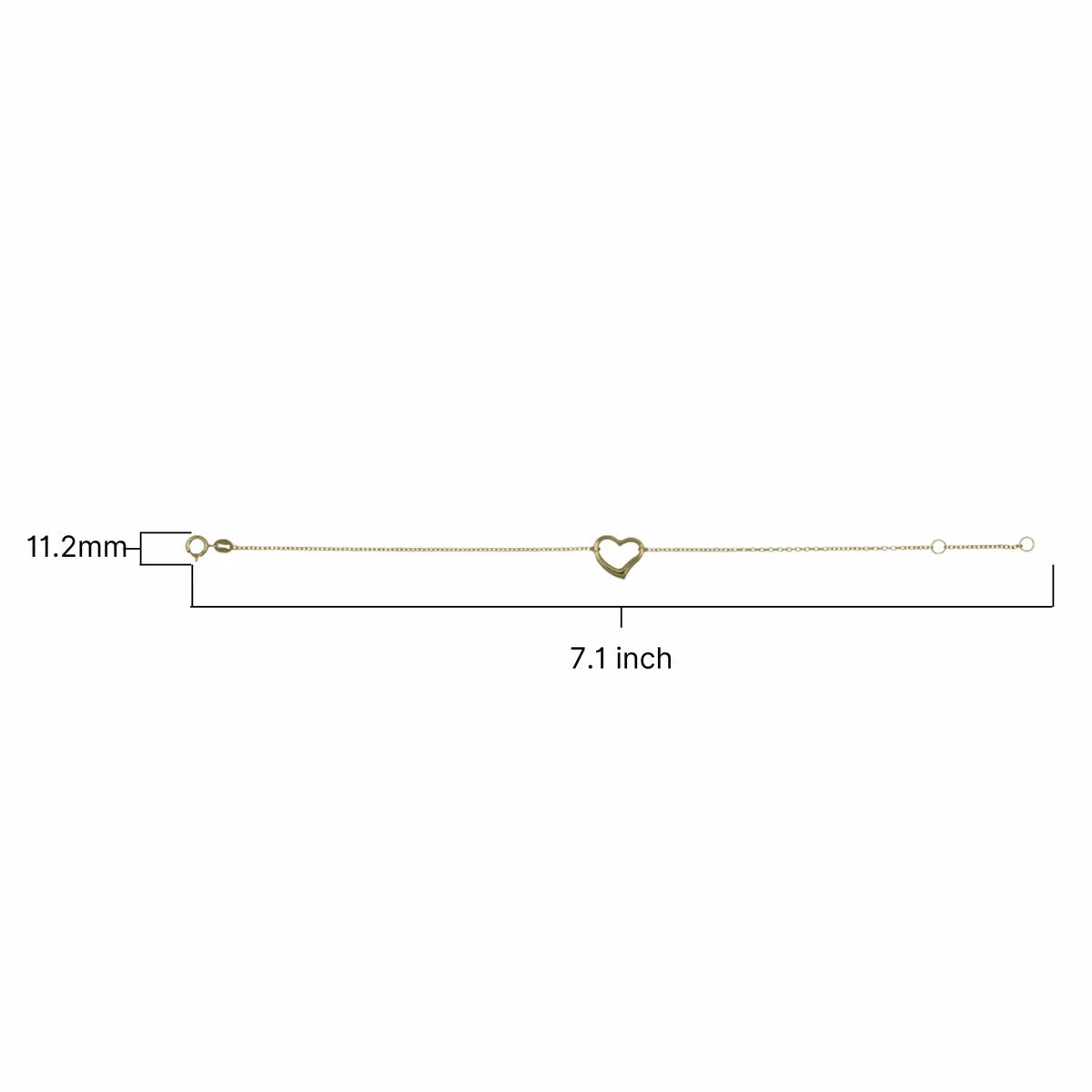 14ct Yellow Gold Heart Shaped Bracelet
