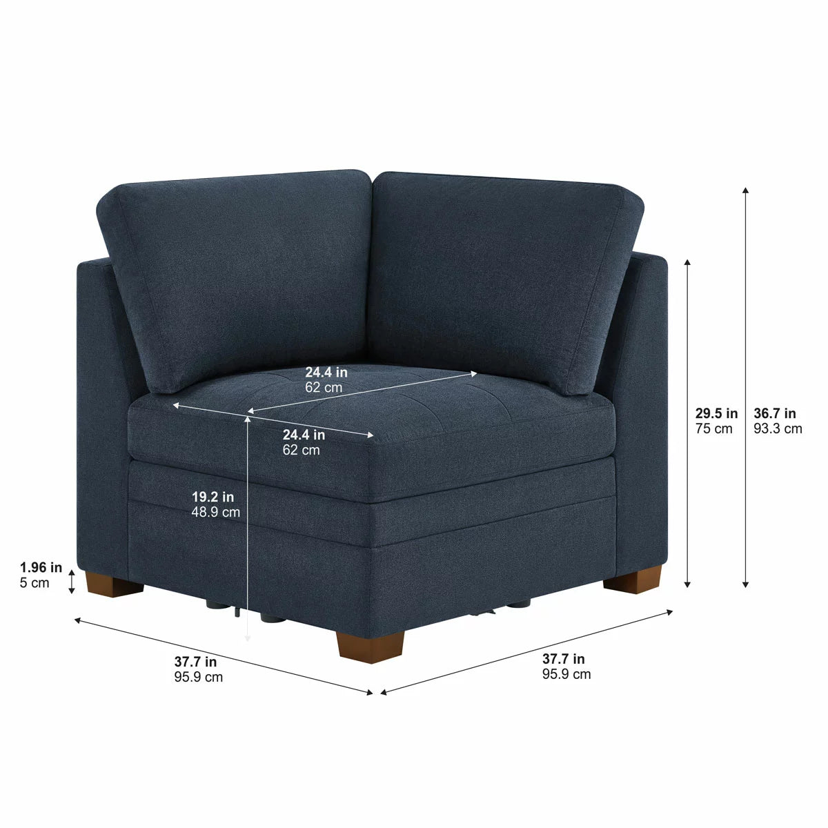 Thomasville Tisdale Blue Fabric Corner Chair