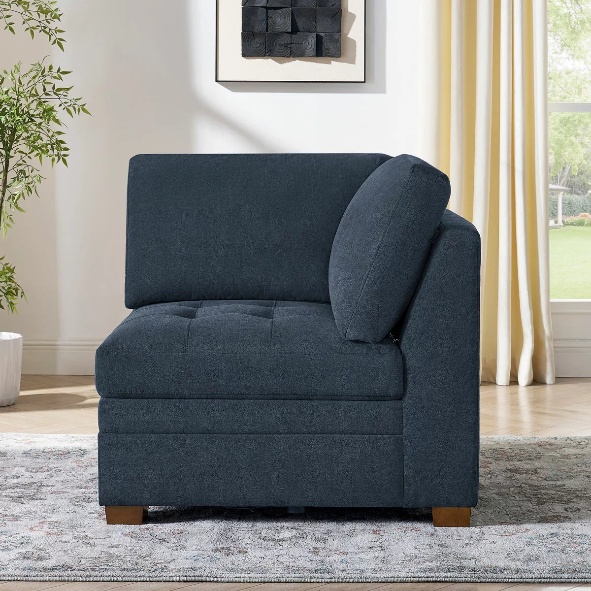 Thomasville Tisdale Blue Fabric Corner Chair
