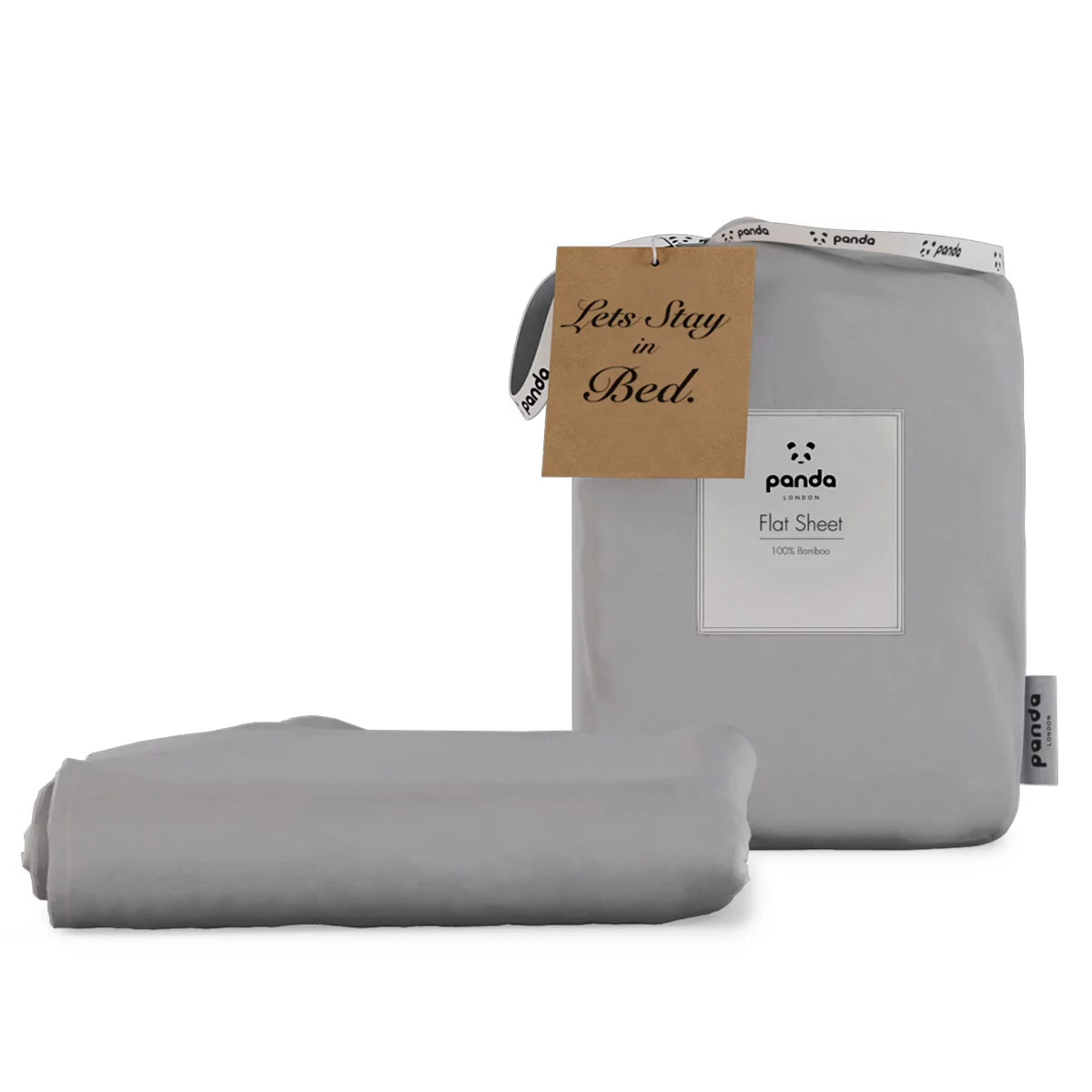 Panda 100% Bamboo Grey Flat Sheet in 4 Sizes