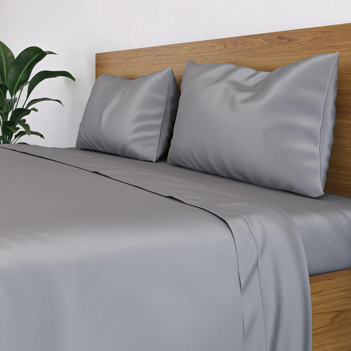 Panda 100% Bamboo Grey Flat Sheet in 4 Sizes