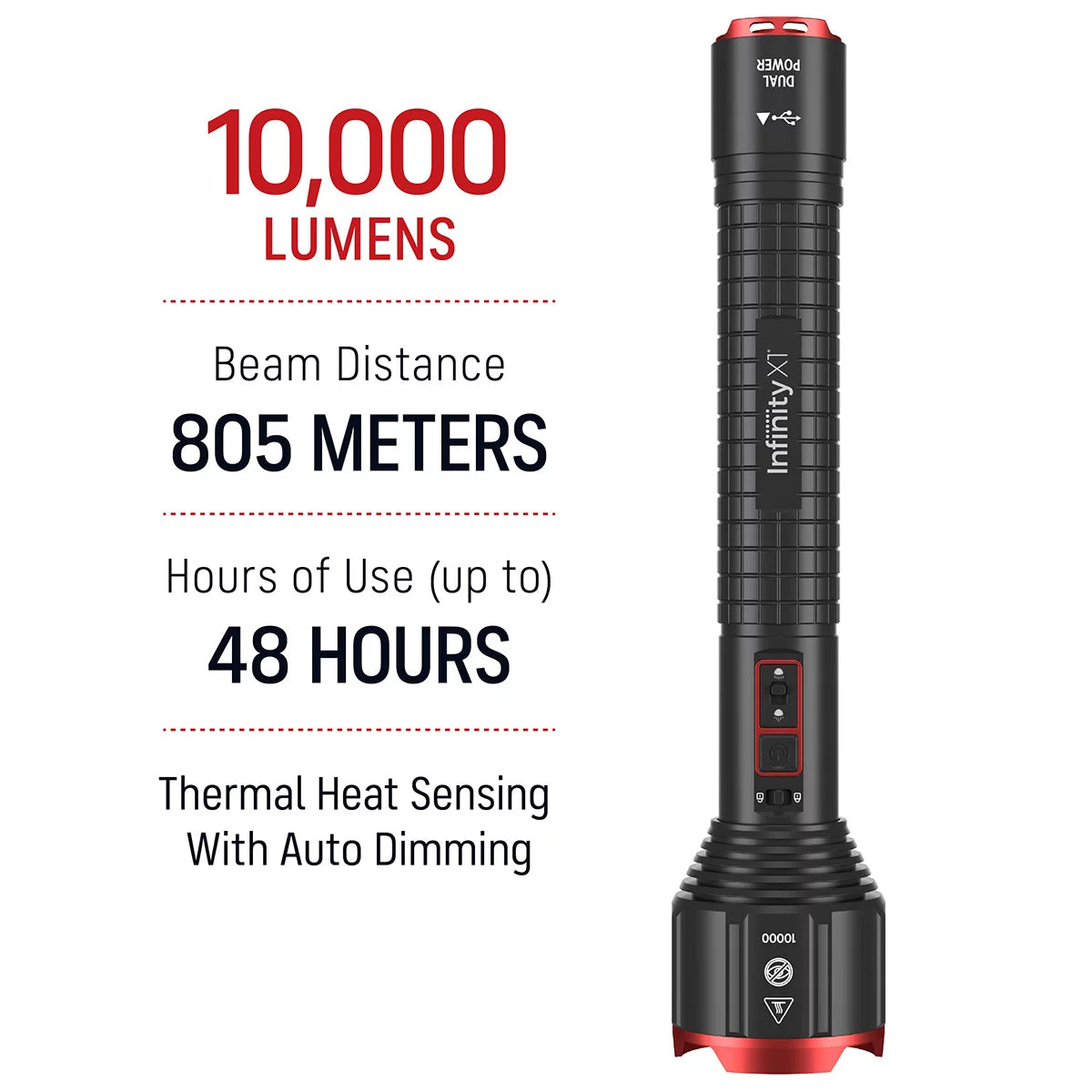 Infinity X1 Flashlight 10, 000 Lumen Rechargeable Flashlight