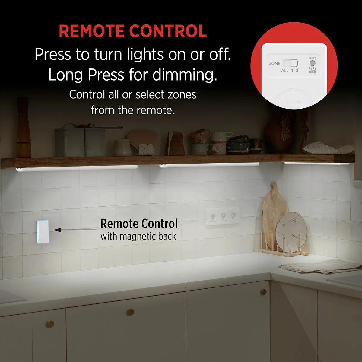 Infinity 200 Lumen Wireless Rechargeable Under Cabinet Light, 3 Pack