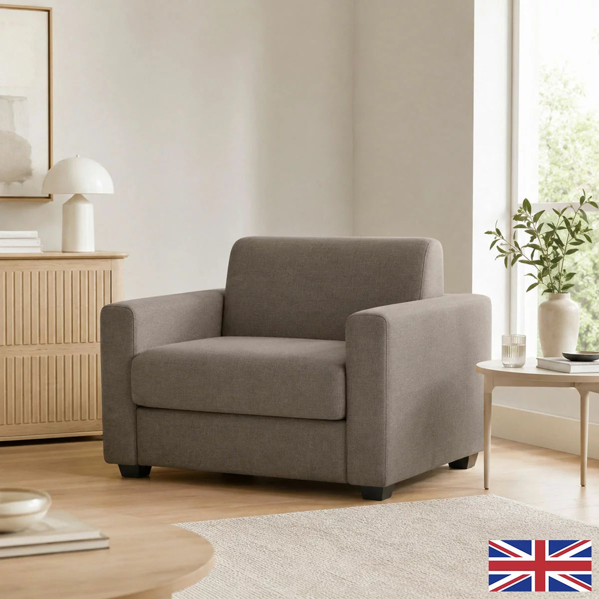 Lucas Brown Fabric Snuggler Sofa Bed