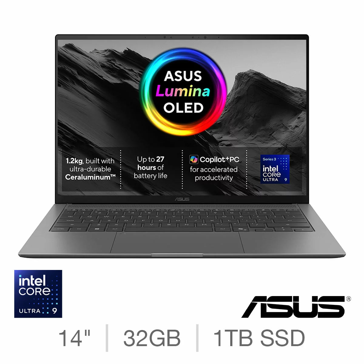 ASUS Zenbook S, Copilot+ PC, Intel Core Ultra 9, 32GB RAM, 1TB SSD, 14 Inch OLED