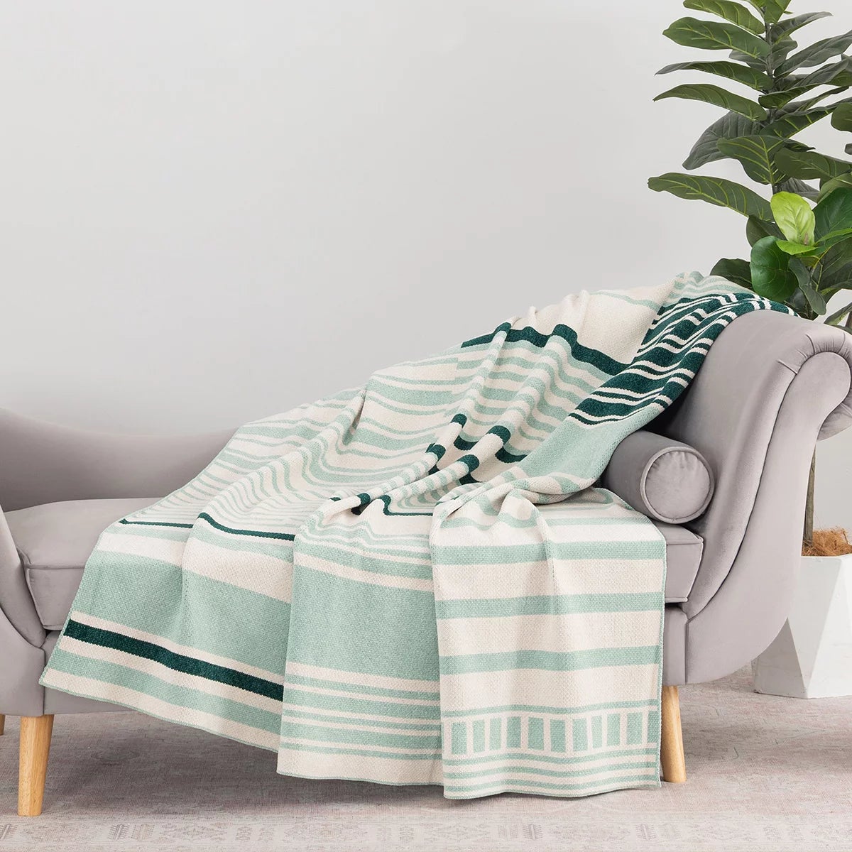 Berkshire Chenille Striped Throw, 152 x 178 cm, view 2