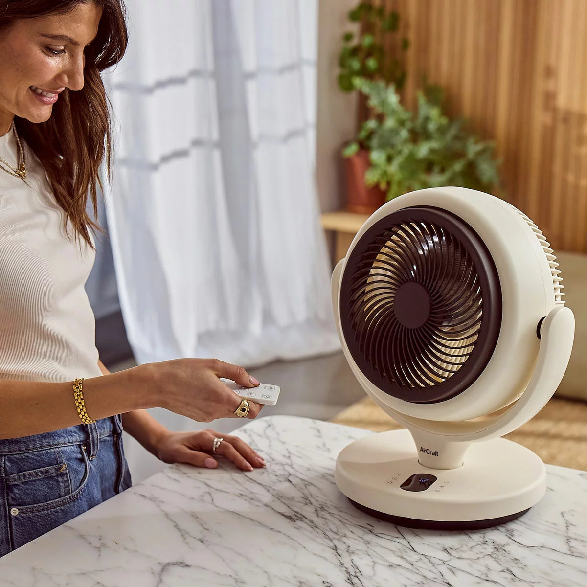 AirCraft LUME MINI Ultra Quiet Air Circulator Desktop Fan with Remote & Ambient