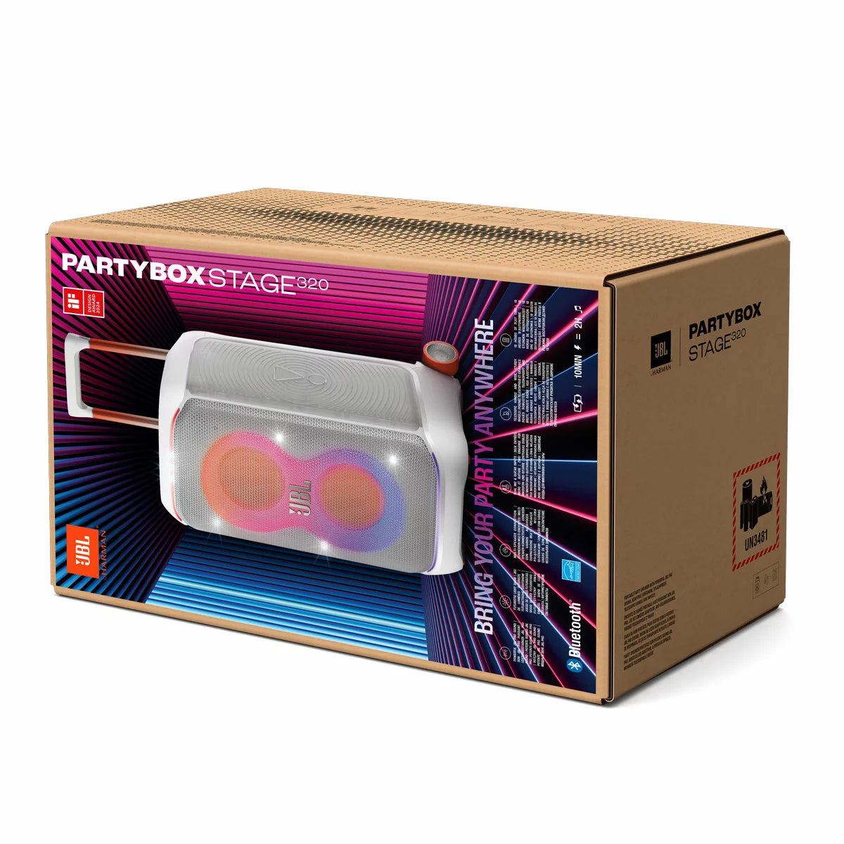 JBL Partybox Stage 320 Bluetooth Party Speaker in White