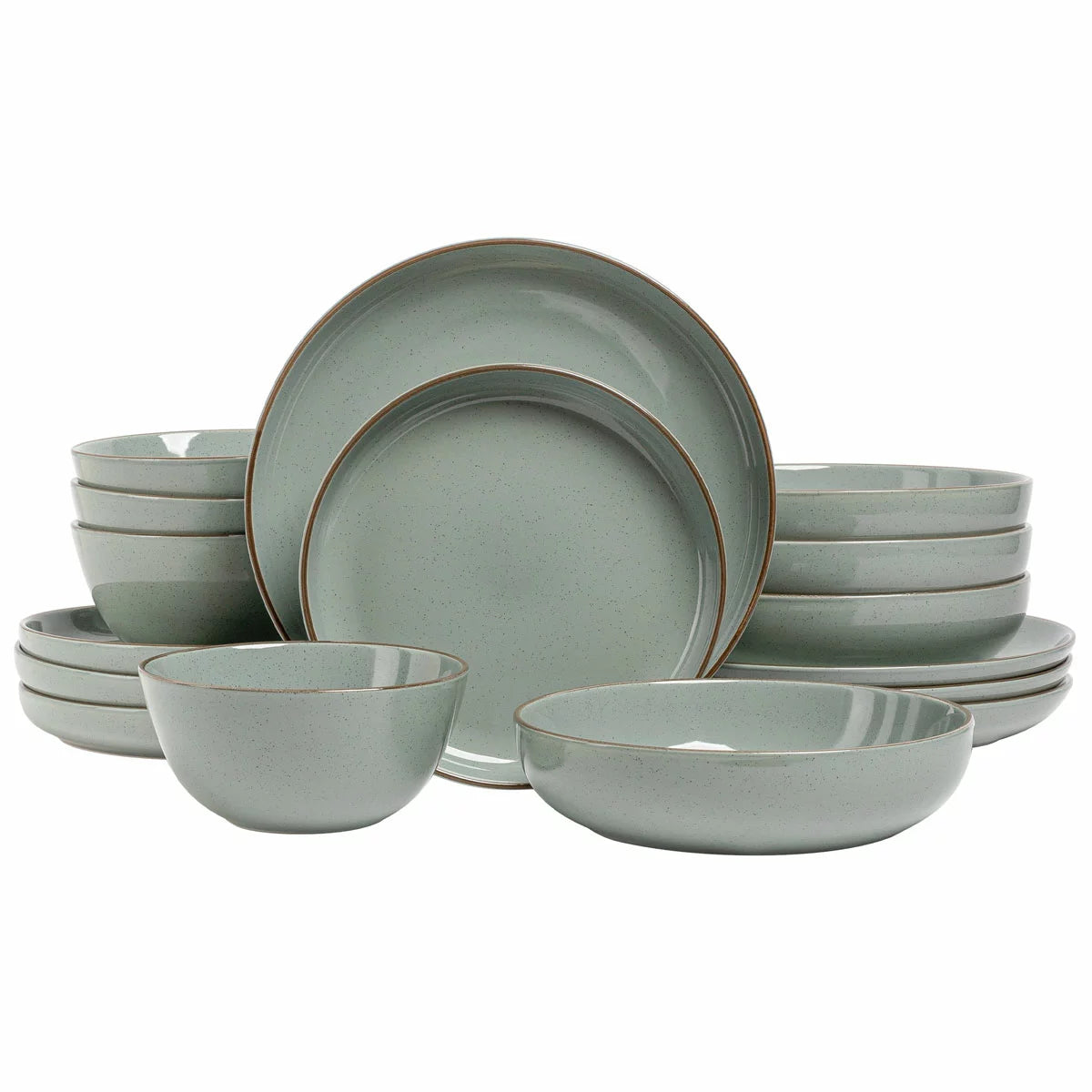 Over & Back Stoneware Dinnerware Set, 16 Piece