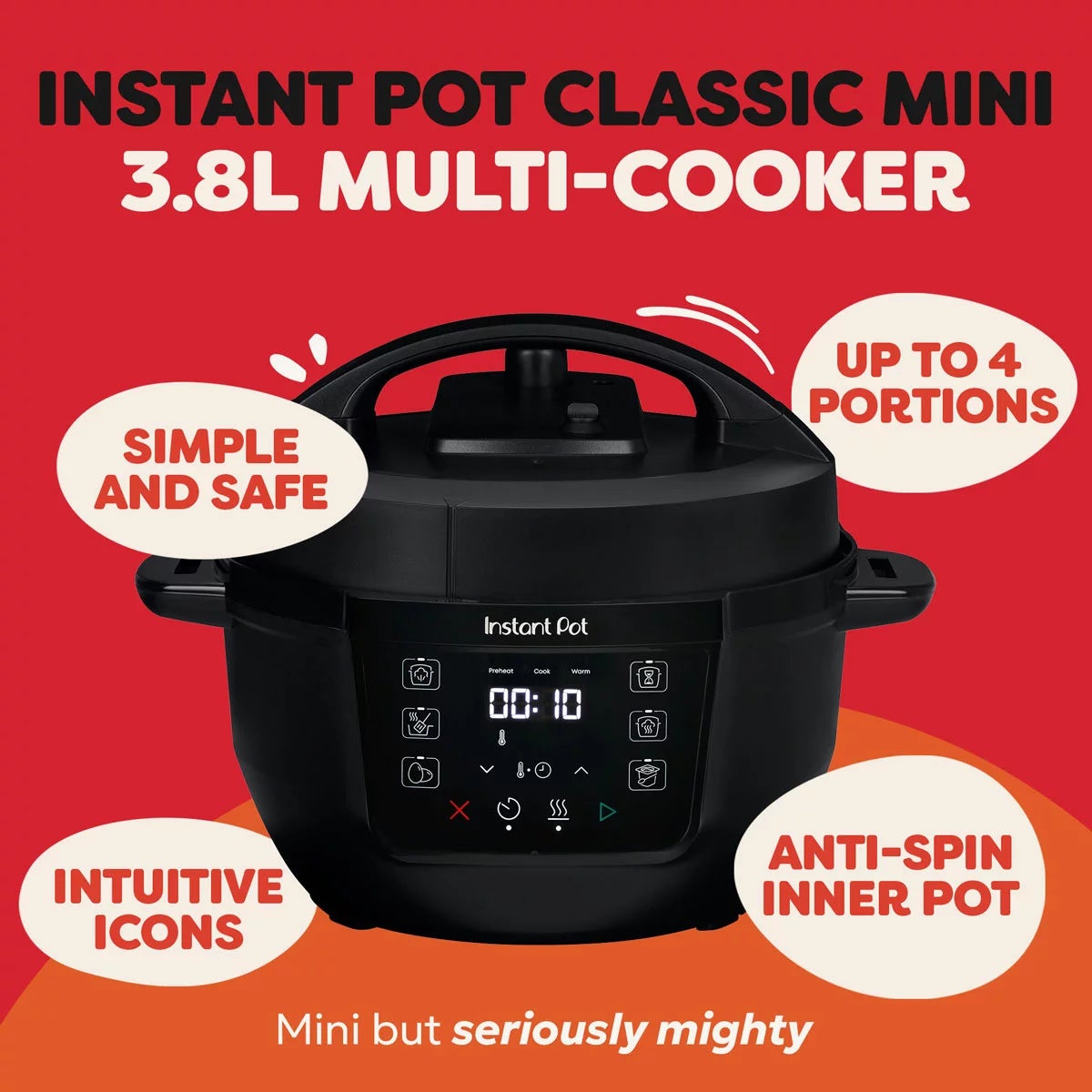 Instant Pot Classic Mini 3.8L 7-in-1 Multicooker in Black Pepper, view 2