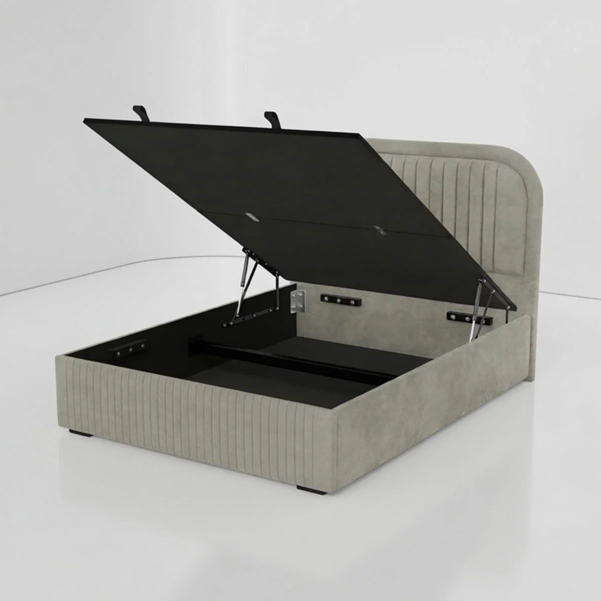 Highgrove Ashford Grey Fabric Full Ottoman Bed Frame in 3 Sizes, view 4