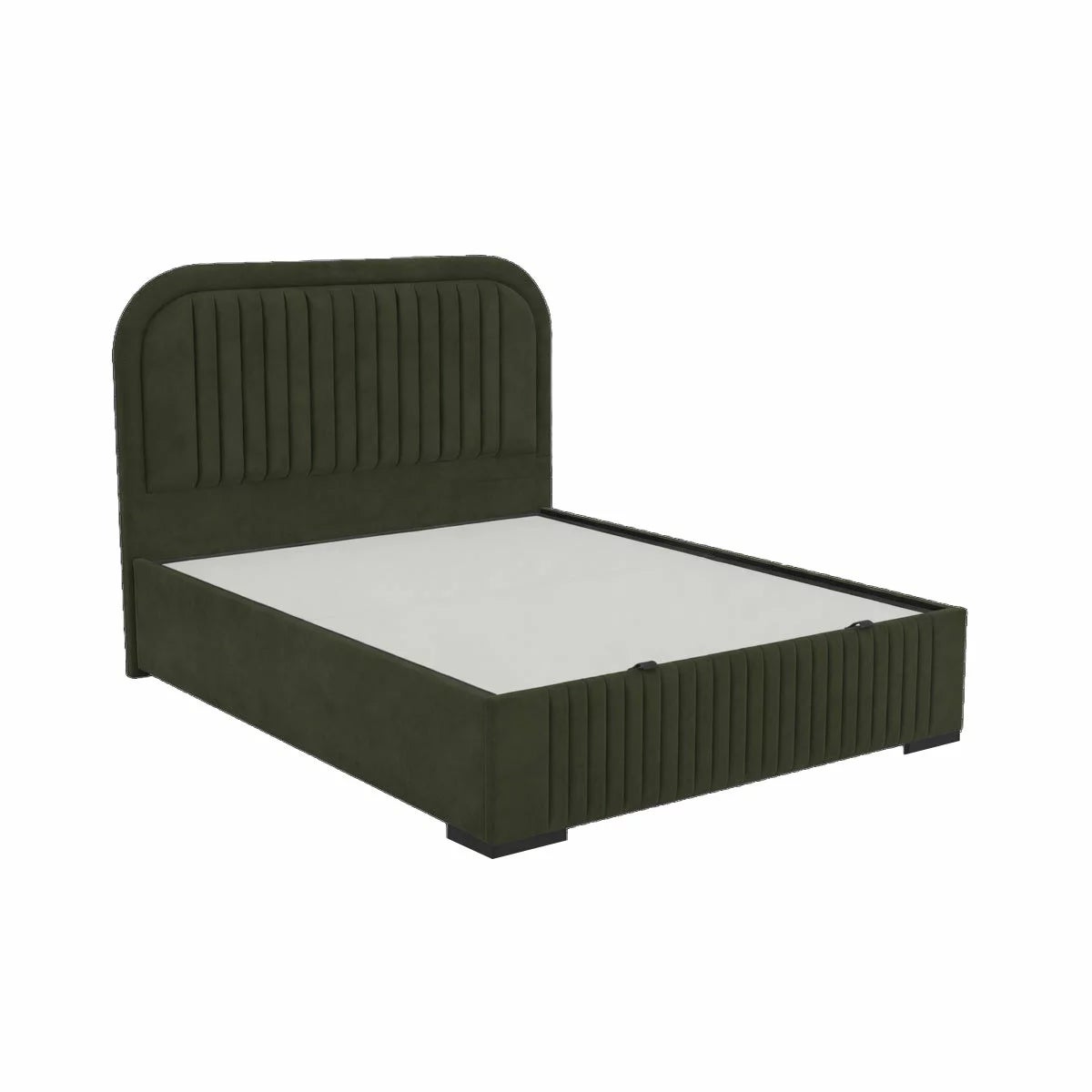 Highgrove Ashford Green Fabric Full Ottoman Bed Frame Green in 3 Sizes, view 3