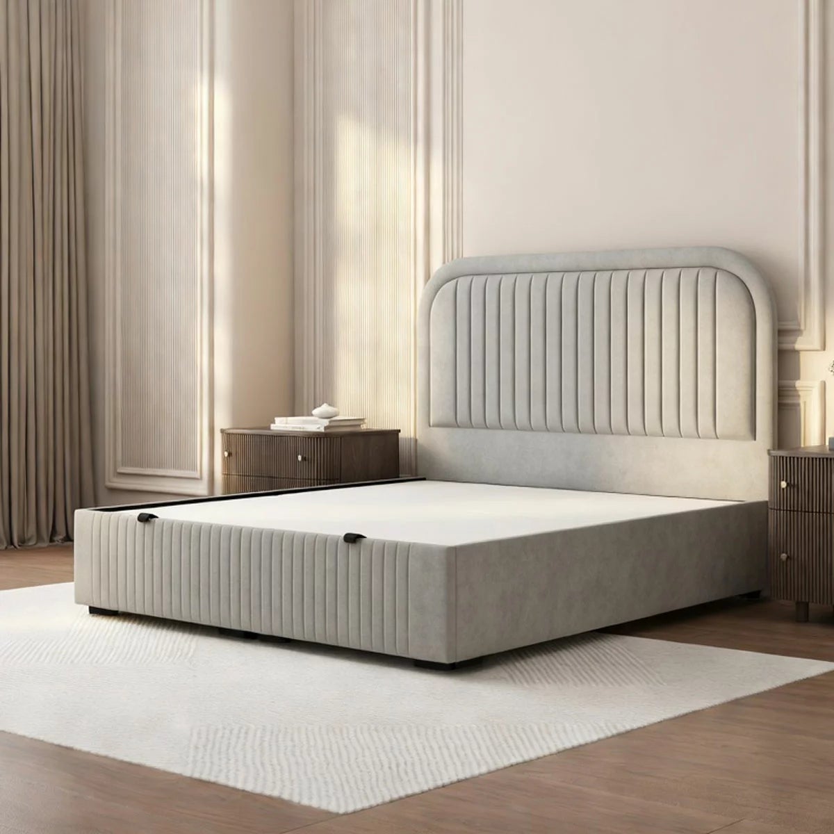 Highgrove Ashford Grey Fabric Full Ottoman Bed Frame in 3 Sizes, view 13