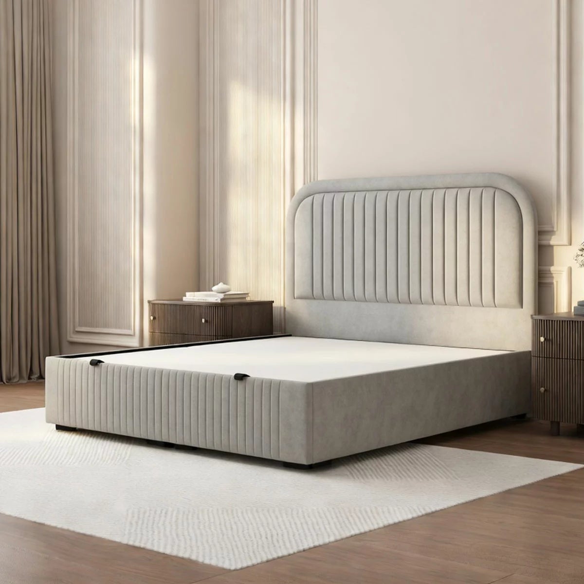 Highgrove Ashford Grey Fabric Full Ottoman Bed Frame in 3 Sizes, view 6