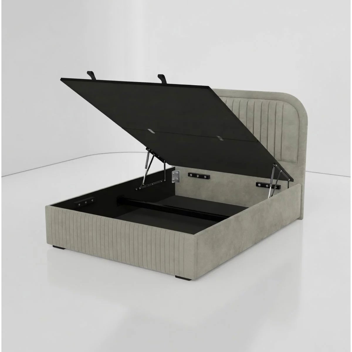 Highgrove Ashford Grey Fabric Full Ottoman Bed Frame in 3 Sizes, view 10
