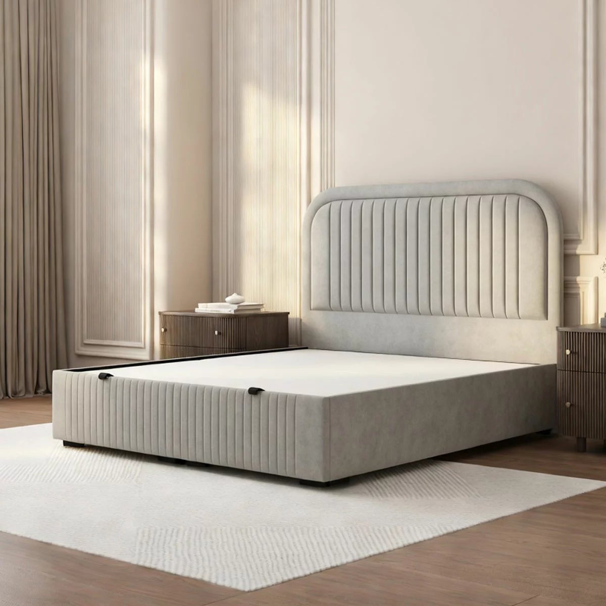 Highgrove Ashford Grey Fabric Full Ottoman Bed Frame in 3 Sizes, view 20