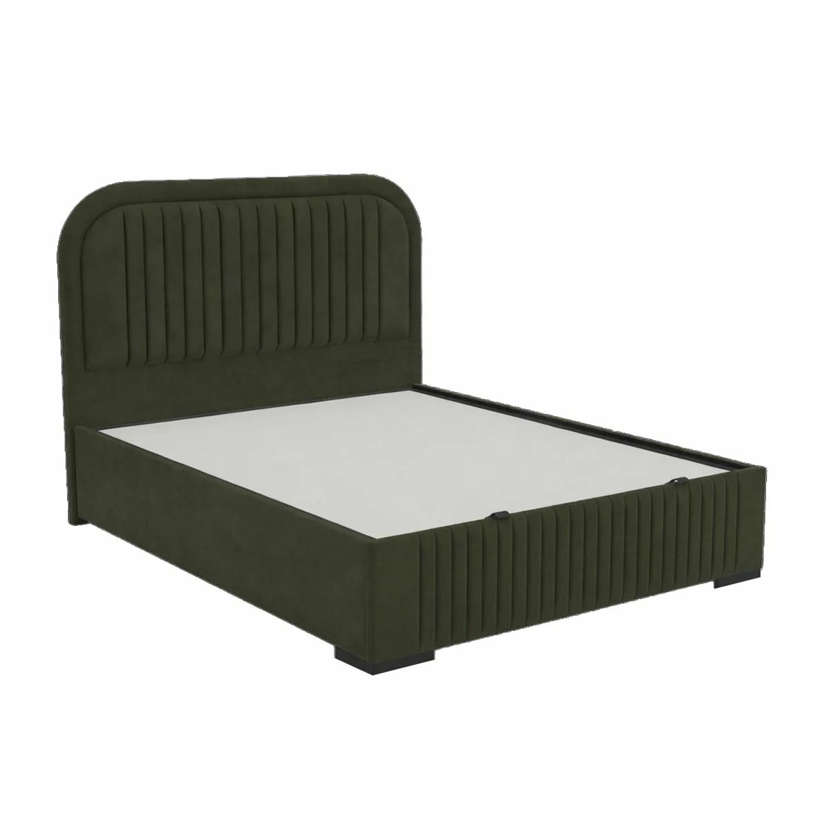 Highgrove Ashford Green Fabric Full Ottoman Bed Frame Green in 3 Sizes, view 10
