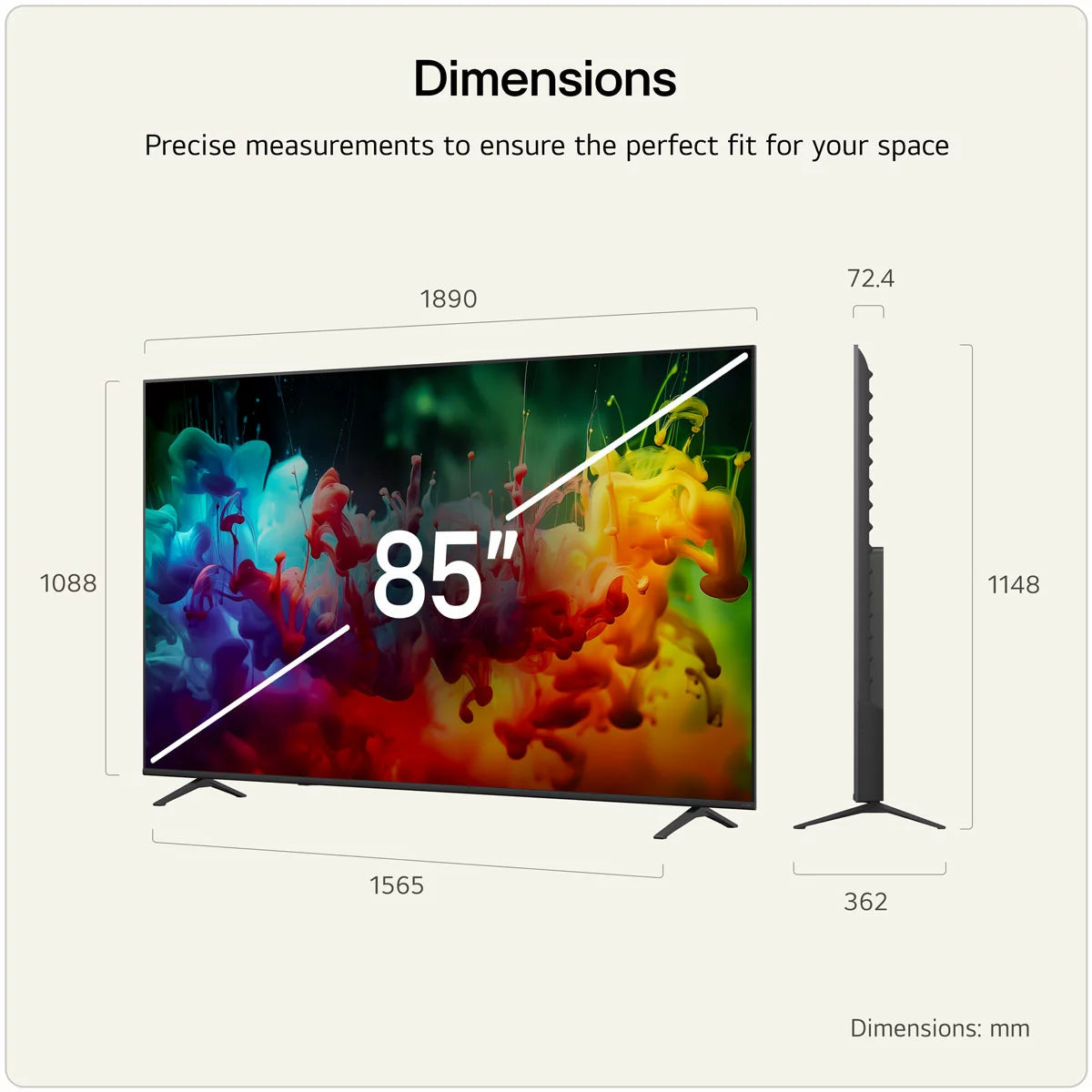 LG 85QNED70B6A 85 Inch QNED 4K Ultra HD Smart TV