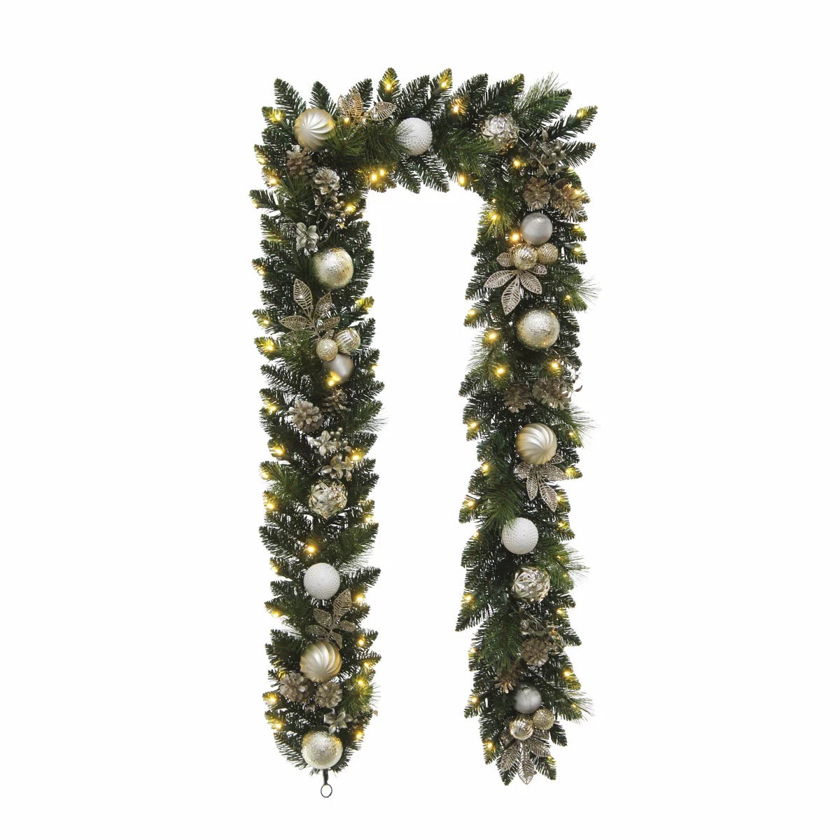 9 ft Pre-lit Christmas Artificial Garland With Twinkling LED Lights, view 5
