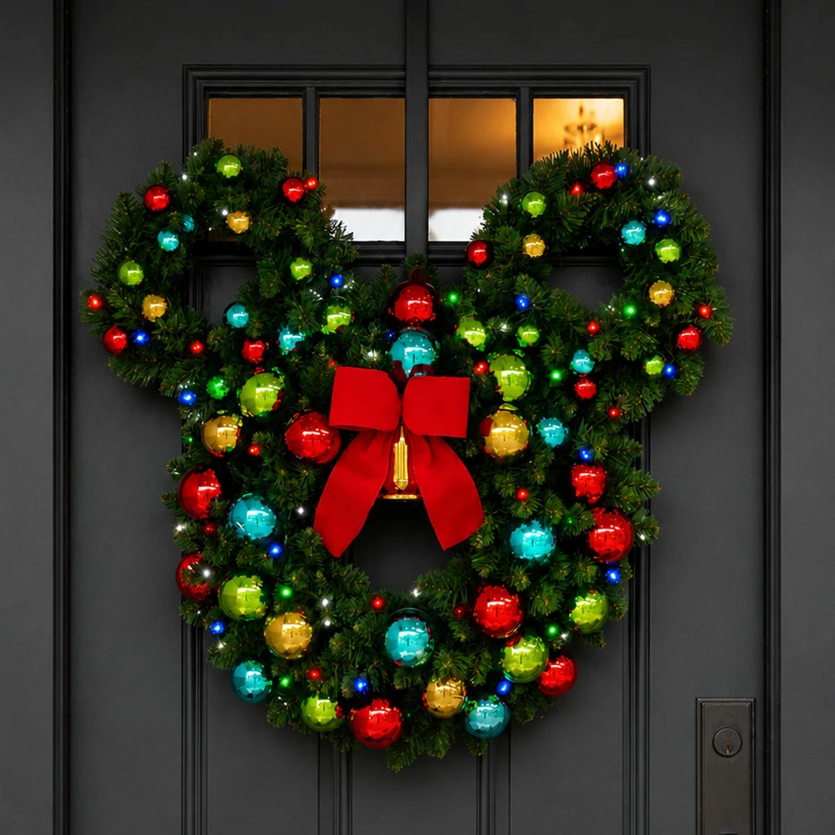 30 Inch Pre-Lit Mickey Figural Christmas Wreath, view 3