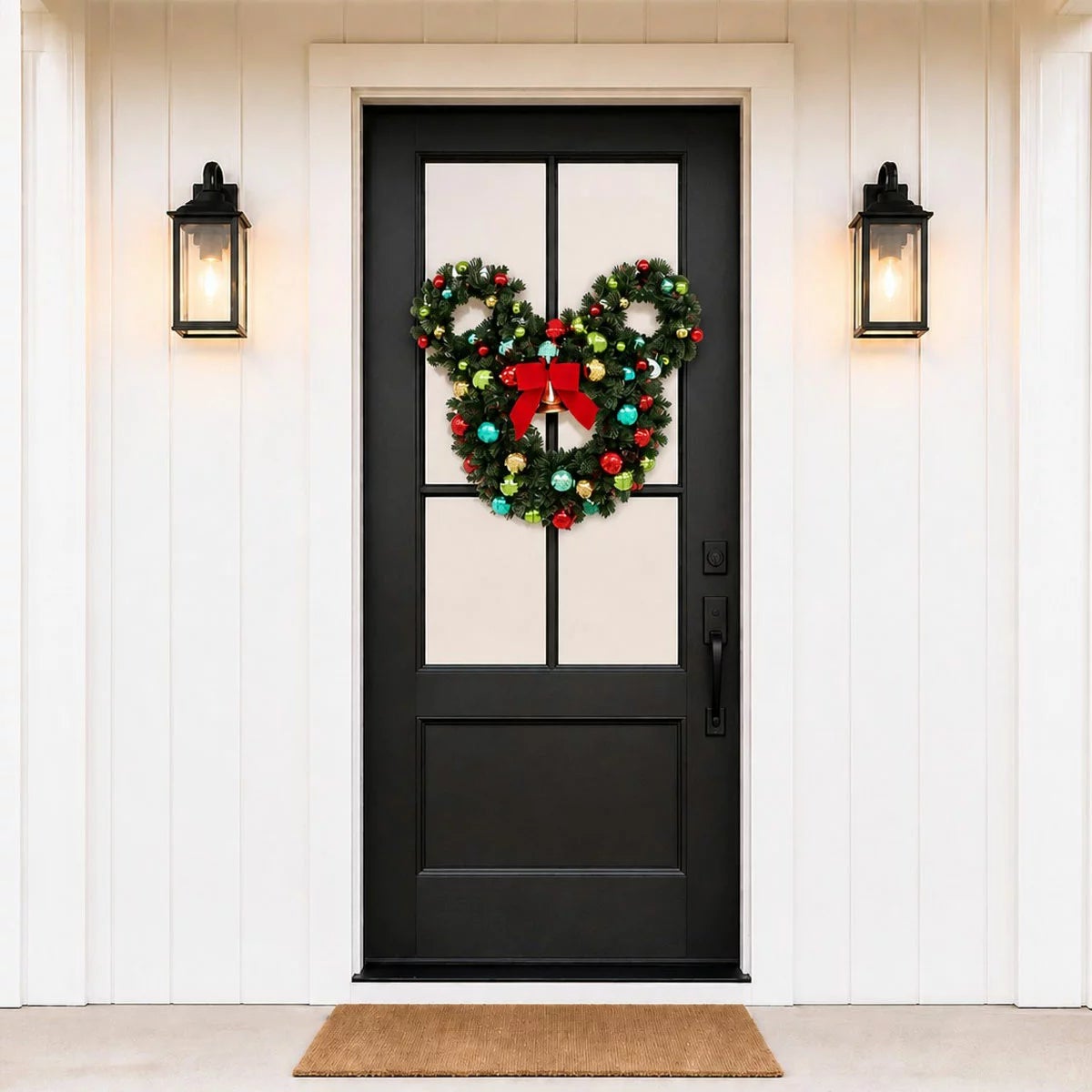 30 Inch Pre-Lit Mickey Figural Christmas Wreath, view 4