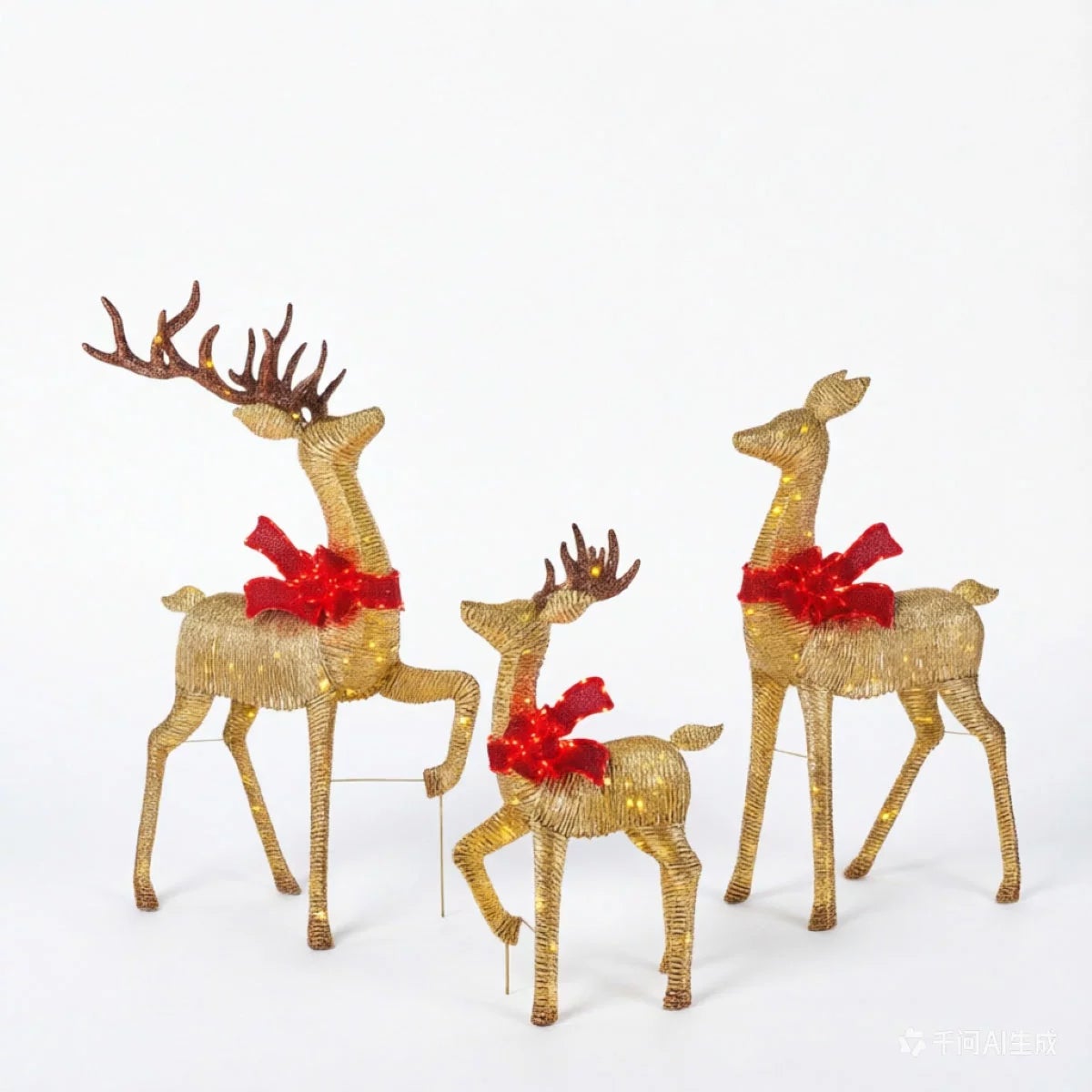 6ft (1.8m) Deer family Set of 3 with LED Lights, view 2